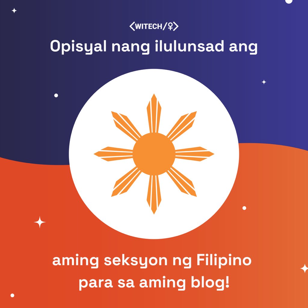witechorg's tweet photo. WiTech Blogs Launches Official Filipino Section

Ngayong Buwan ng Wika, ikinagagalak naming ipahayag na may seksyon na sa Filipino ang WiTech Blog! 🇵🇭

Bilang organisasyon para sa mga kabataang Pilipino, layunin naming mapalawak ang aming adbokasiya.

#WiTech2024

(1/2) https://t.co/SCt5JQqlKU