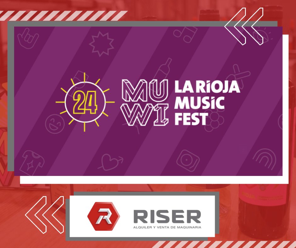 riseralquiler's tweet photo. Música y vino... es siempre una combinación ganadora. En #Riser no queremos perder la oportunidad de disfrutar de ellos en la edición 2024 de La Rioja @muwi_fest.
¿Nos vemos allí?
#AlquilerDeMaquinaria #LaRioja #Muwi #MuwiFest #LaRiojaMuwiFest #Vino #Musica https://t.co/LWtYHNUuSn