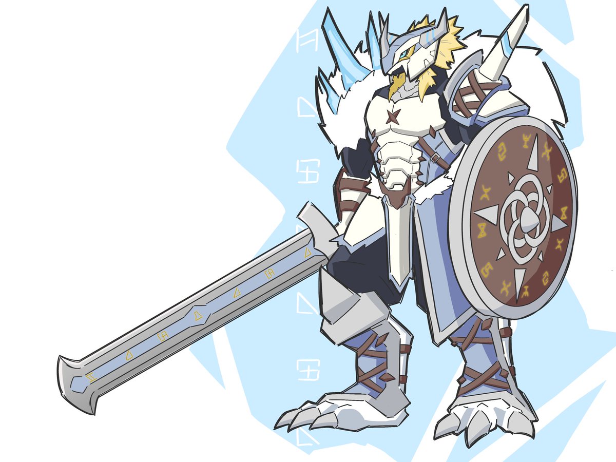 AAAzure_1's tweet photo. YukiAgumon's mega form RuneGreymon
Attacks: Odin Force, Valiant Blizzard
ユキアグモンの究極進化ルーングレイモン
必殺技:オーディンフォース、ヴァリアントブリザード
#デジモン　#digimon  #originalcharacter https://t.co/Jy8IQWQrtK