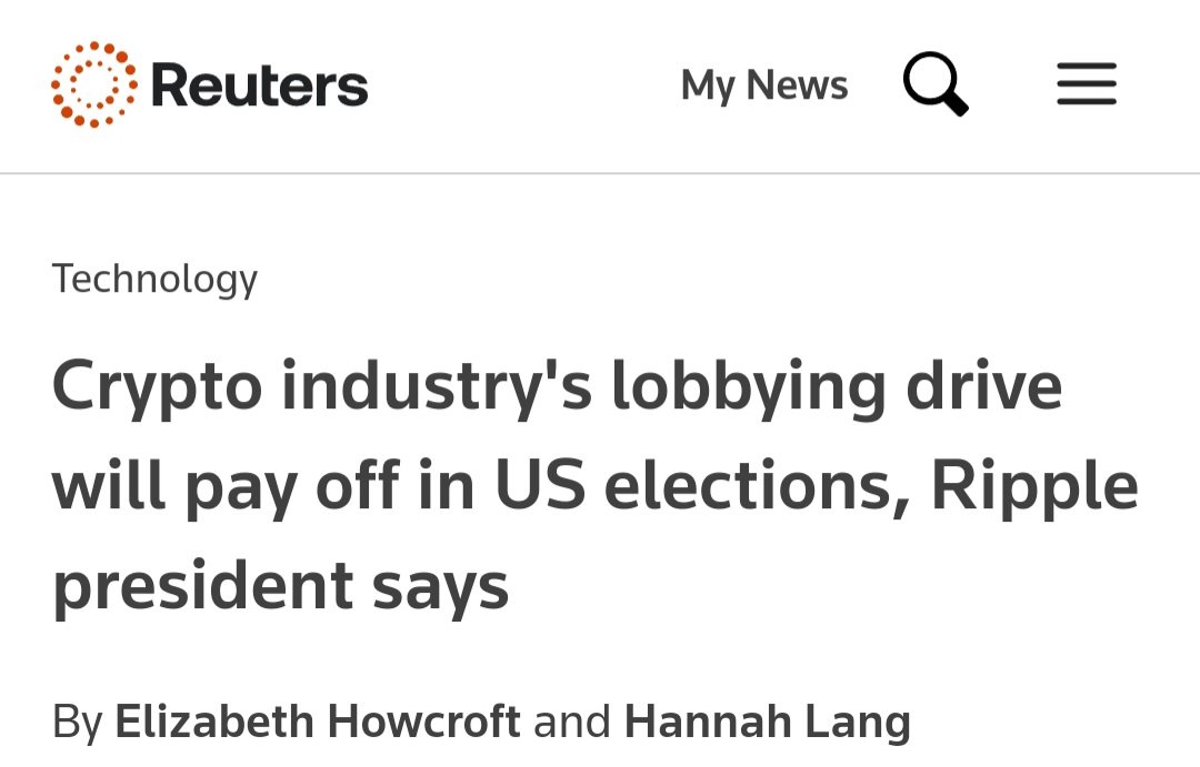 🚨#Ripple says their support and $25M donation to the #Trump party will pay off.

Trump and Ripple have an excellent relationship because they both LOVE America 🇺🇲

#XRP will rise from the phoenix on 5 Nov!