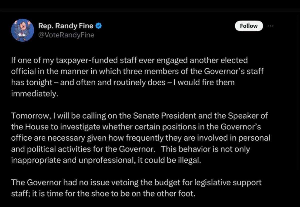 Randy Fine has come around to the media’s position on how the gov’s comms staff operates