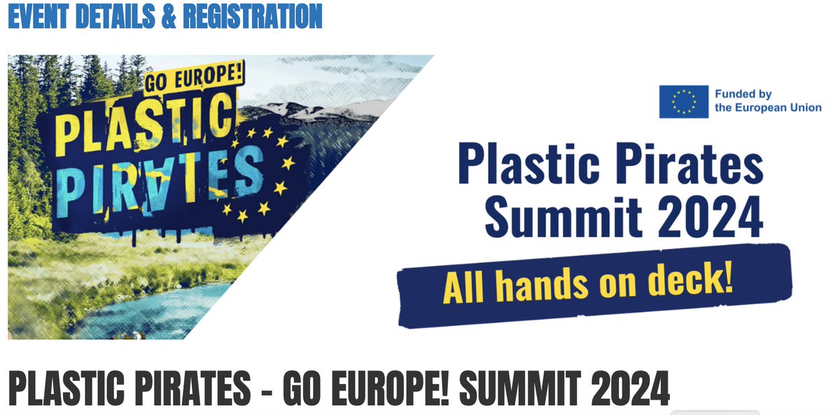 Plastic Pirates – Go Europe! Summit 2024
Discuss with children, teachers, researchers, policymakers and help shape the future of one of one of the biggest problem of our time: #plastic. 
#plasticpirates
More here plastic-pirates.eu/en/summit/even…