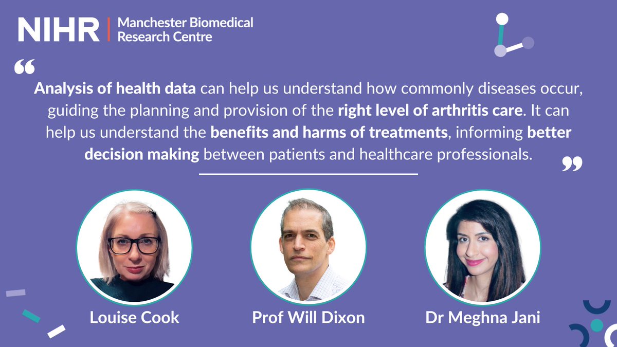 Muscle and joint conditions such as arthritis impact the quality of people’s lives through pain and disability.

Bringing health data together for research could improve the care and lives of people living with arthritis.

Read more 👇
manchesterbrc.nihr.ac.uk/news-and-event…