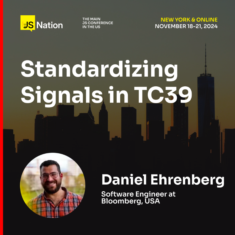thejsnation's tweet photo. Explore the first topics for @thejsnation US! Get insights from the experts shaping  JS’s future🚀

Don’t miss talks by @addyosmani, @stoyanstefanov, @CodingGarden, @littledan, @kosamari, @NicholasLYang, and 40+ more exciting sessions🪐

📅 Nov 18 &amp; 21, 2024
📍 New York &amp; Online