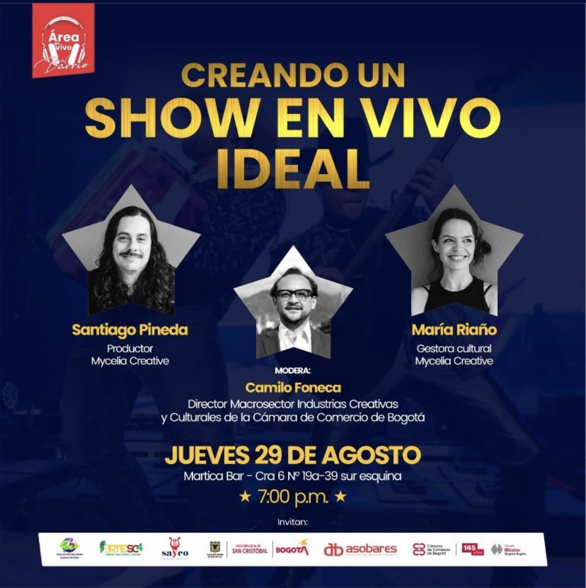 #EsHoy ¡Invitados a nuestro #ÁreaEnVivoalBarrio en la Localidad de San Cristóbal! Inscripciones gratuitas en   tikipal.com.co/areaenvivo-sc? <a href="/camaracomerbog/">Cámara de Comercio de Bogotá</a> <a href="/AlcaldiaLocal/">Alcaldía Local San Cristóbal</a> Mayores informes vía <a href="/LQSCgroup/">loquesuenaenlacalle</a> loquesuenaenlacalle.com/archivos/1098