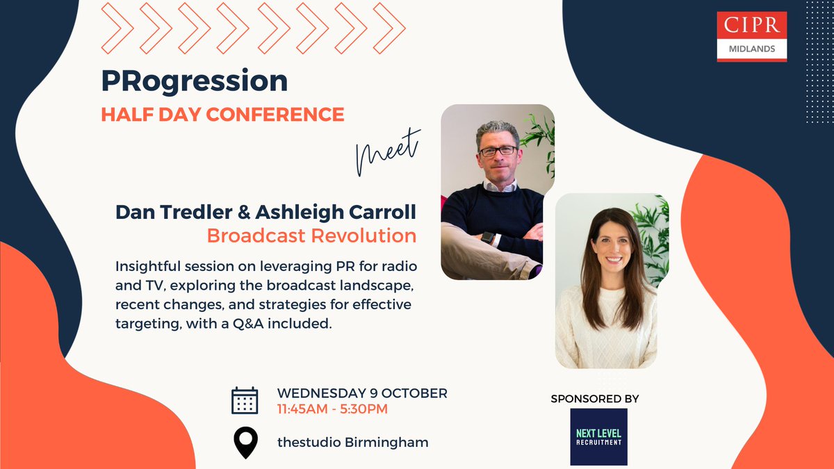 Calling all early/mid-career PR &amp; Communications professionals!  Don't miss our PRogression Conference (9 October) in Birmingham. Includes experts from Broadcast Revolution, Intercog and GuruYou.  Be quick! Just three days left for discounted tickets: bit.ly/3AJRlNc