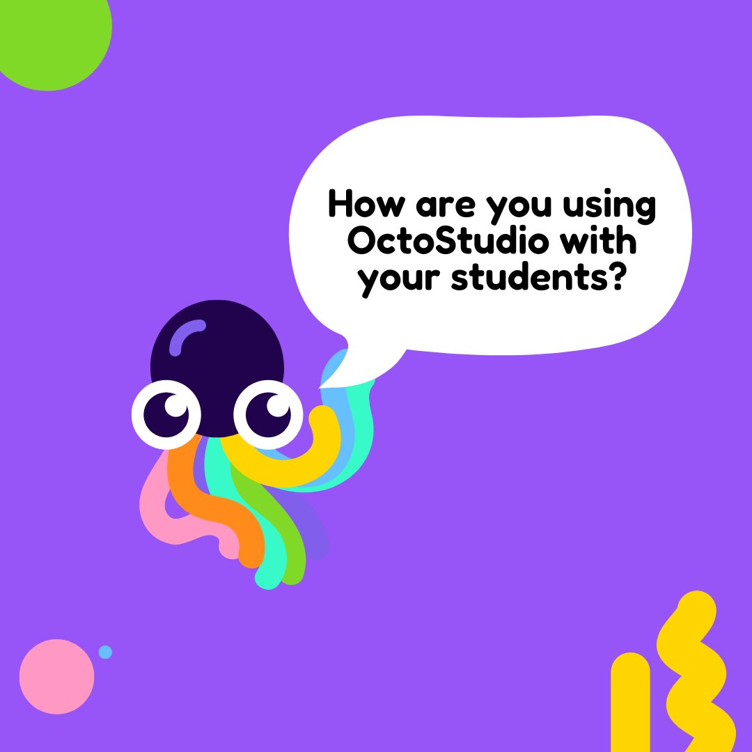 🤔 How are you using #OctoStudio with your students?

We’d love for you to reshare this post with your story to help inspire others—or comment below!

P.S. We’ll be highlighting more OctoStudio resources for educators in the coming weeks. octostudio.org