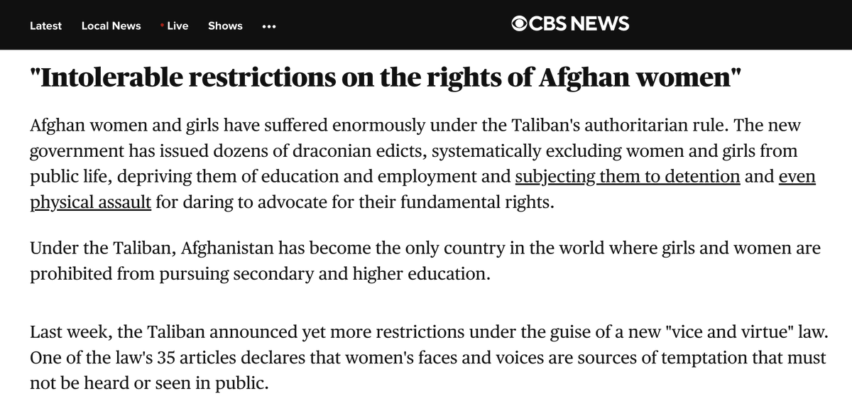My Uber driver this morning was a woman from Afghanistan. She, her husband, and her toddler fled to the US after the withdrawal of American troops two years ago.

She started crying as she told me about her father-in-law who was killed by the Taliban just a few months ago and her