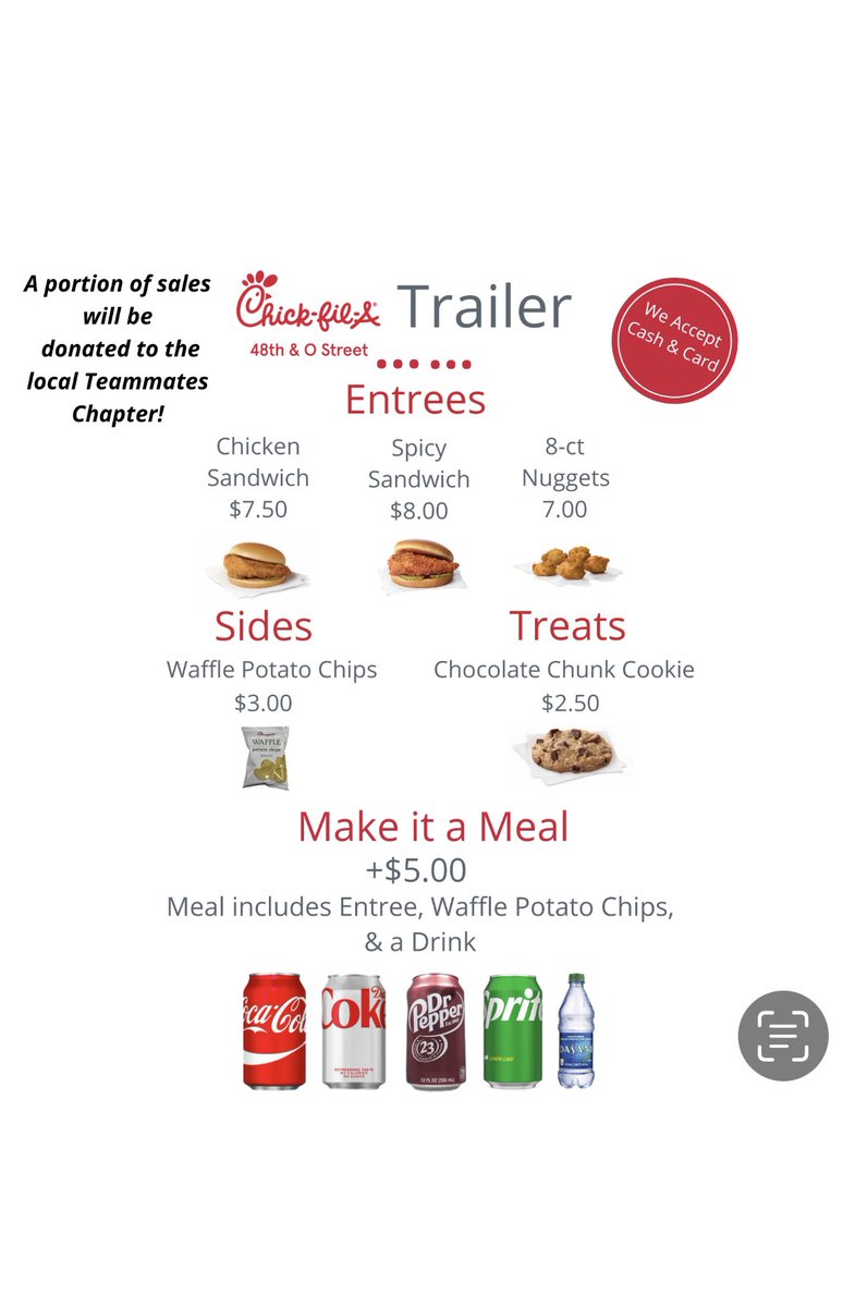 Come grab dinner tomorrow at the AG Teammates fundraiser before the football game. Chick-Fil-A and kettle corn trucks will be located in the gravel parking lot from 4:45-6:45. They will take cash or card. 💙