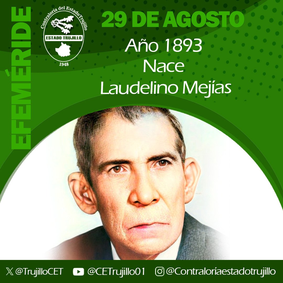 Laudelino Mejías, nace el 29 de Agosto de 1893 en el estado Trujillo, Venezuela, Fue un músico y compositor venezolano. Entre todas sus composiciones se le reconoce como el autor de “Conticinio” , pieza importante dentro del repertorio  venezolano.