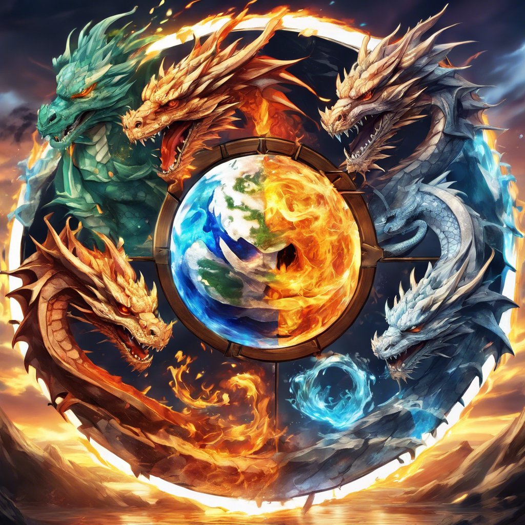 🔥The Elemental Balance of #Dracora! 🌍 🐉

In the mystical of #DracoraWorld, five dragons represent the powerful elements that govern the land. Each dragon, with its unique elemental strength, is a vital part of the eternal cycle —  Fire, Earth, Wood, Metal, and Water. Together,