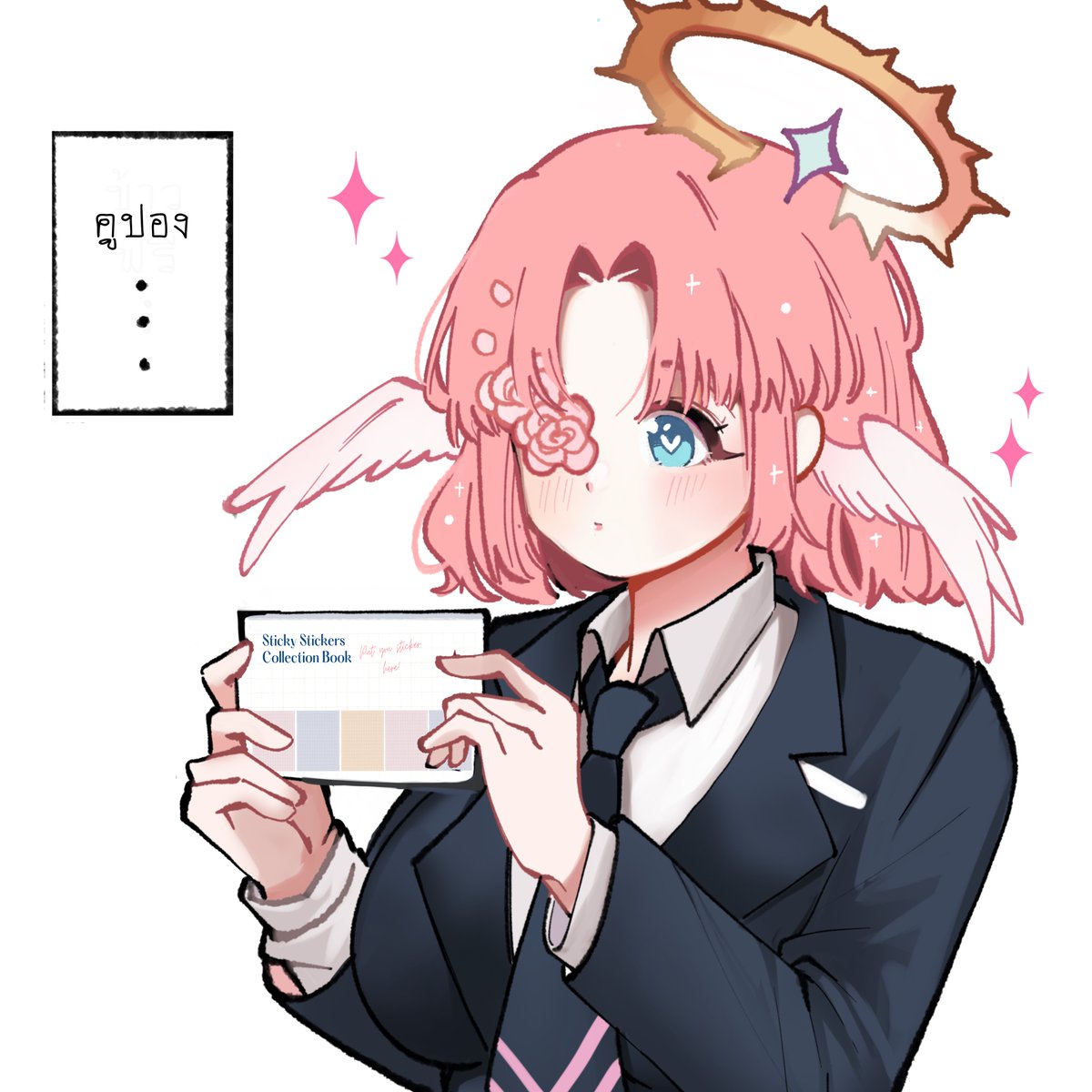 mashmallow_sshs's tweet photo. #SSHS_Stickers2 #SSHS_GC2 
[โรลเปิด / แยกรูท ]

“อืม…” ถ้าเก็บครบจะได้คูปอง ‘อาหาร‘ หรอ….

 😶✨✨

คิดงั้นก็เดินไปหาใครสักคนก่อนจะยืนตาแป๋ว พร้อมชูสมุดสะสมขึ้นมา
“ขอสติ้กเกอร์ได้มั้ย…”
(มาช้า ตลาดวายยังงง🥺🥺) https://t.co/e9dvBVqiVk