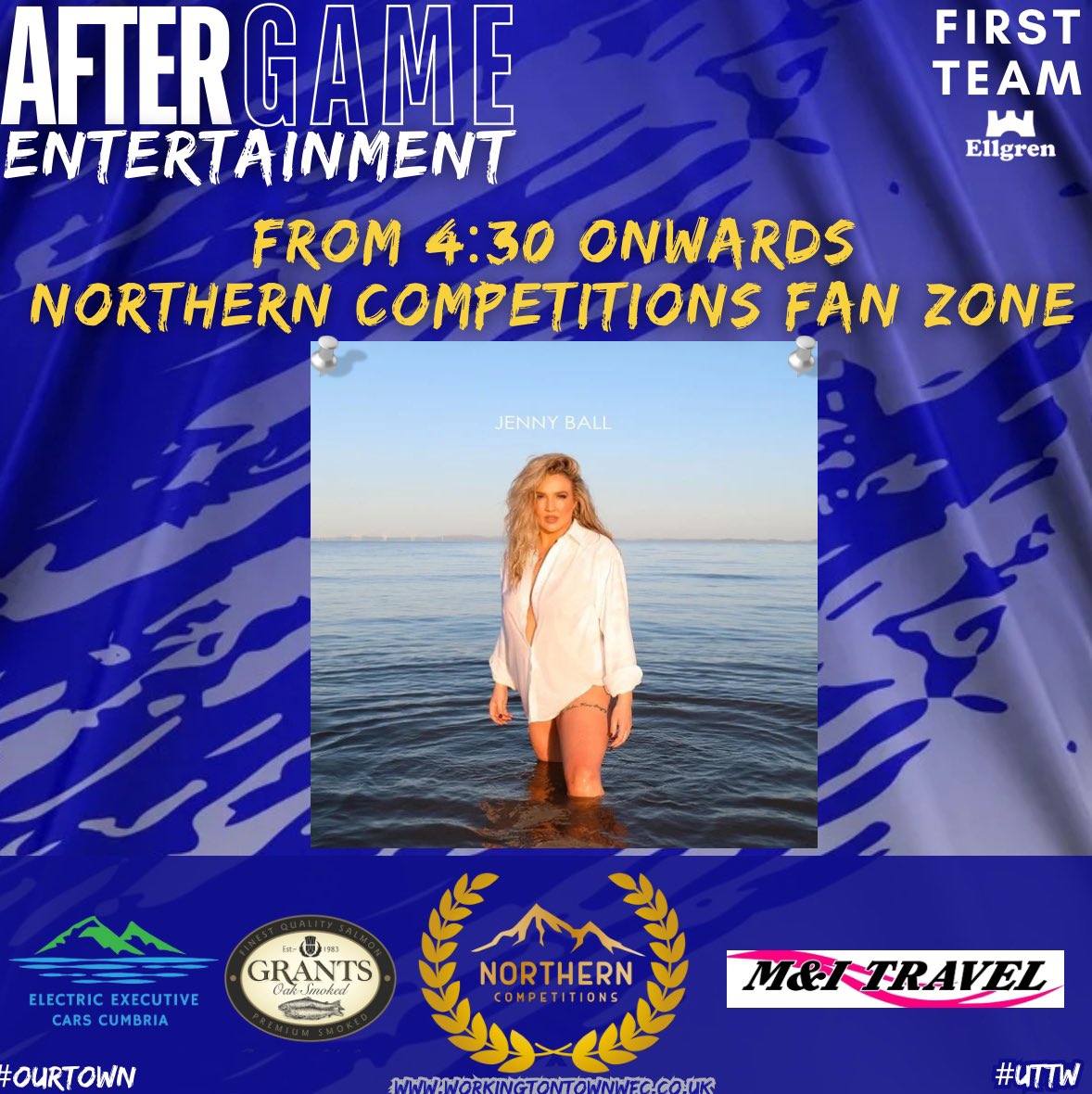 WE NEED YOU! 👊🏻

Get behind the Town Women in there first Home game under the new name! 🔵

We also are still looking for a MATCH DAY SPONSOR 🤝 DM for more info 📲

After Game entertainment in the Northern Competition Fan Zone from 4:30 - The wonderful Jenny Ball 🎶🎤

#UTTW 💙