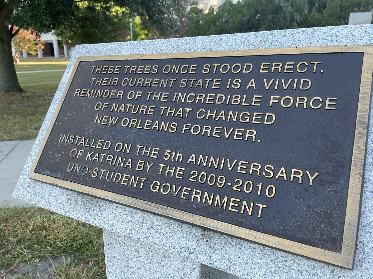 LSU_NewOrleans's tweet photo. 19 years after Hurricane Katrina, we remember the lives lost and the fighting spirit of our university community and our city. #UNOProud https://t.co/1ds3BlSmiL