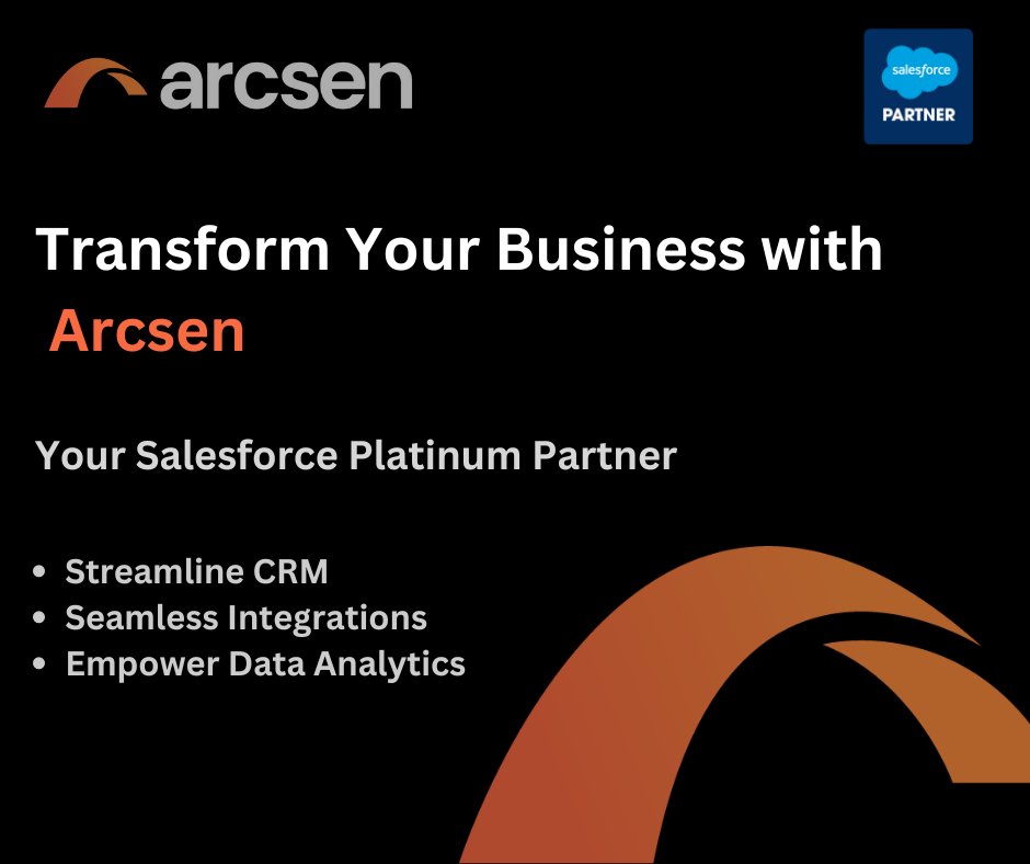 arcsennews's tweet photo. Transform Your Business with Arcsen! 🚀

As a Salesforce Platinum Partner, we specialize in implementing @Salesforce, @Tableau and @MuleSoft solutions to drive your success. 

Partner with us for a future of innovation and efficiency! 

#Salesforce #Tableau #MuleSoft https://t.co/QiVZNM1JMf