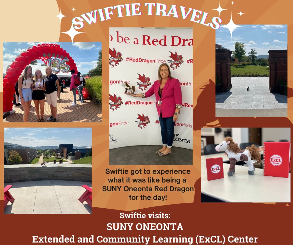 CEANY_org's tweet photo. Swiftie, the #CEANY24 Mascot, has headed to beautiful SUNY Oneonta's Extended and Community Learning Center, learn more here: https://t.co/TRPR91GIkW
Stay tuned as #SwiftieTravels &amp; be sure to register for the 2024 annual conference
at https://t.co/7EgbH5QCof https://t.co/LcoexRRb3U