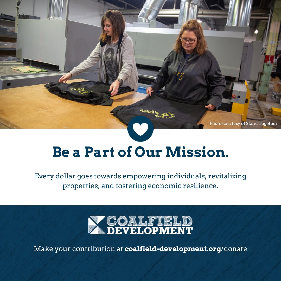 CoalfieldWV's tweet photo. Help us continue our work in Appalachia by making a donation to Coalfield Development. Every dollar goes towards empowering individuals, revitalizing properties, and fostering economic resilience.
https://t.co/DODiVpygnn
#CoalfieldDevelopment https://t.co/CX36UMTQMO