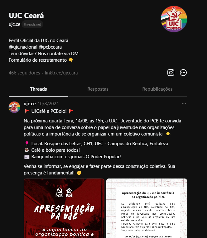 ujcceara's tweet photo. O twitter tá perigando cair, mas a gente não! 

Sigam nosso perfil no bluesky (https://t.co/lEvxNBnADh) e também no threads (@/ujc.ce) https://t.co/NzZLlFJAuP