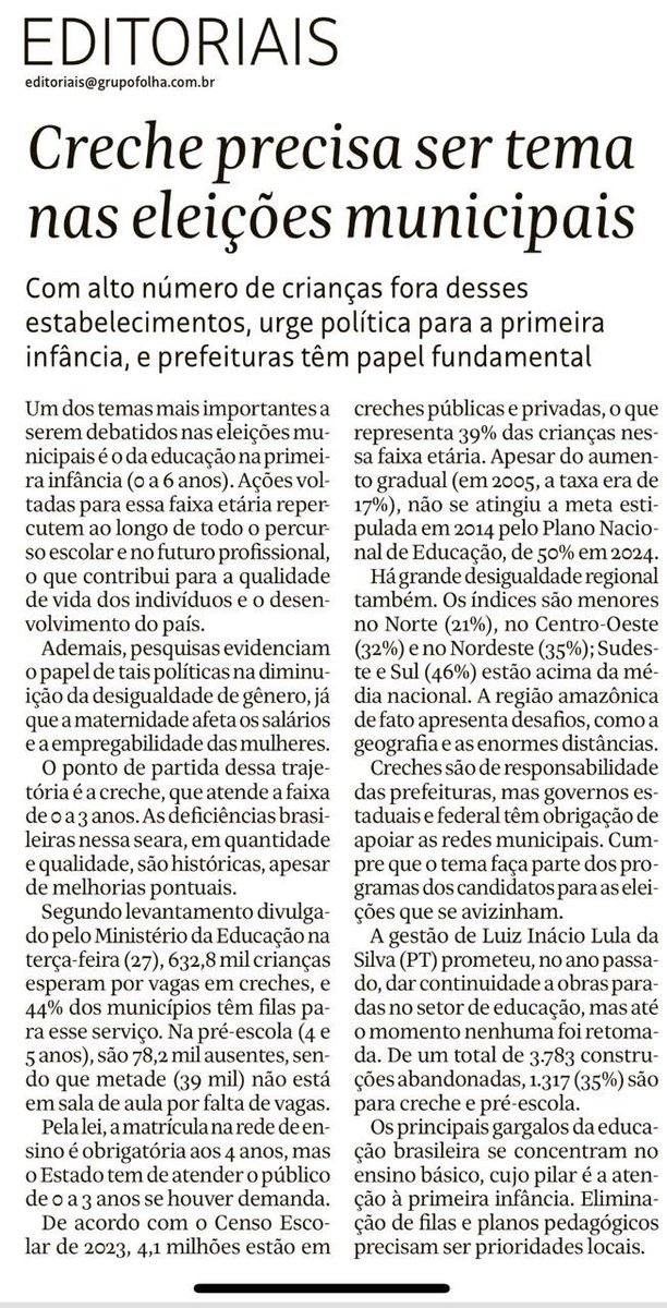 Levantamento feito pelo Gaepe Brasil e <a href="/min_educacao/">Ministério da Educação | MEC</a> traz um retrato da educação na primeira infância que precisa ser o foco central das propostas de candidato(as) às eleições municipais, afinal as crianças têm a chancela de prioridade absoluta na Constituição.