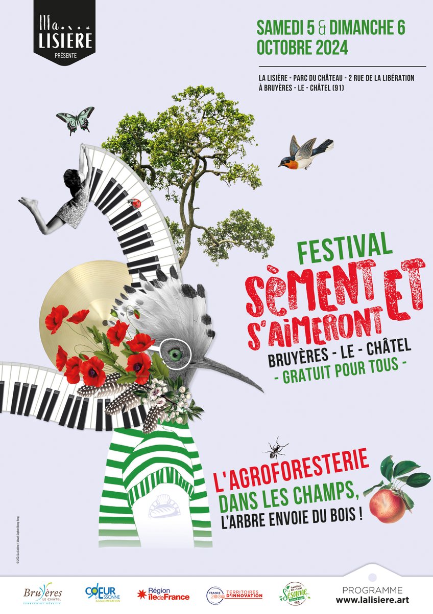 La Lisière (@llisiere) on Twitter photo 👉 Le programme de la 5ème édition du Festival agriculturel Sèment & S'aimeront disponible ! 🌿
🐦 Rendez-vous les 5 & 6 octobre prochain à Bruyères-le-Châtel à La Lisière
<a href="/CoeurEssonne/">Cœur d'Essonne Agglomération</a>
+ sur : lalisiere.art/sement-s-aimer… 🌱
calameo.com/books/00716336… 👉 Le programme de la 5ème édition du Festival agriculturel Sèment & S'aimeront disponible ! 🌿
🐦 Rendez-vous les 5 & 6 octobre prochain à Bruyères-le-Châtel à La Lisière
<a href="/CoeurEssonne/">Cœur d'Essonne Agglomération</a>
+ sur : lalisiere.art/sement-s-aimer… 🌱
calameo.com/books/00716336…