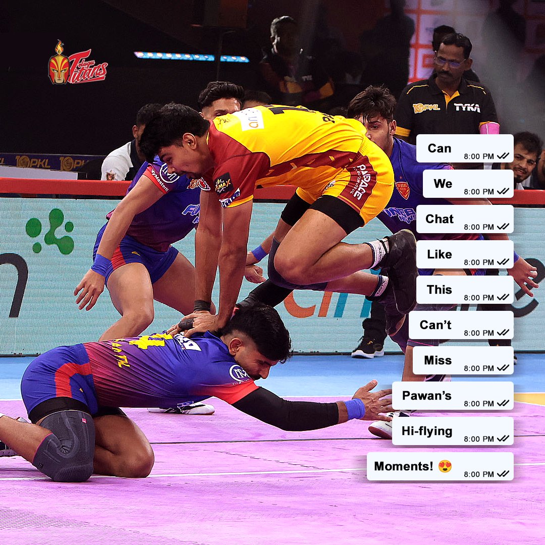 Telugu_Titans's tweet photo. He believes, he does! @pawan_kumar17 high-flying agility is kabaddiโs classy buzz!๐ฅ๐ฅ๐ฅ
#PawanSehrawat #HiFlyer #ProKabaddi #PKL #ProKabaddiLeague #Kabaddi #TeluguTitansTeam #TeluguTitans #TitansArmy https://t.co/GZQArXYf6Z