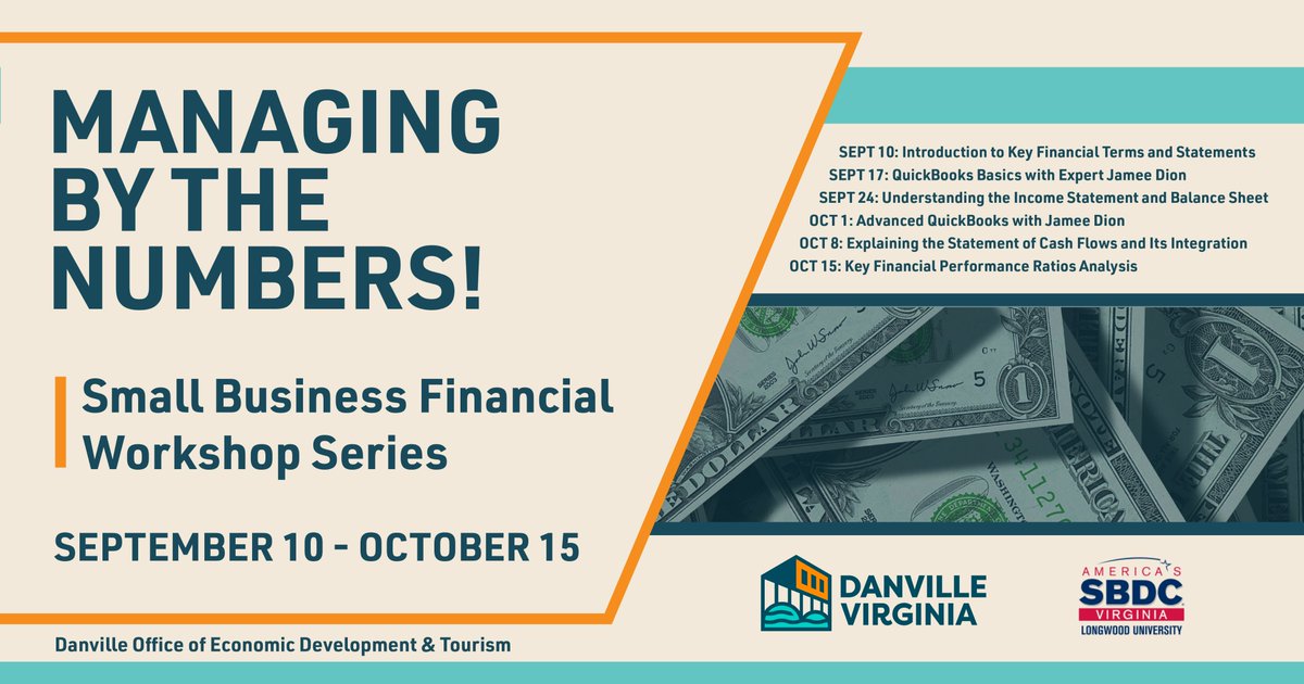 danvilleva_edo's tweet photo. There is still time to register for our upcoming 6-week workshop, “Managing by the Numbers,” and elevate the way you view your business’s financials!

📌For more information and to register: https://t.co/3xJfm9g116

#discoverdanville #danvilleva #danvillevirginia https://t.co/GXkaFxnDyc