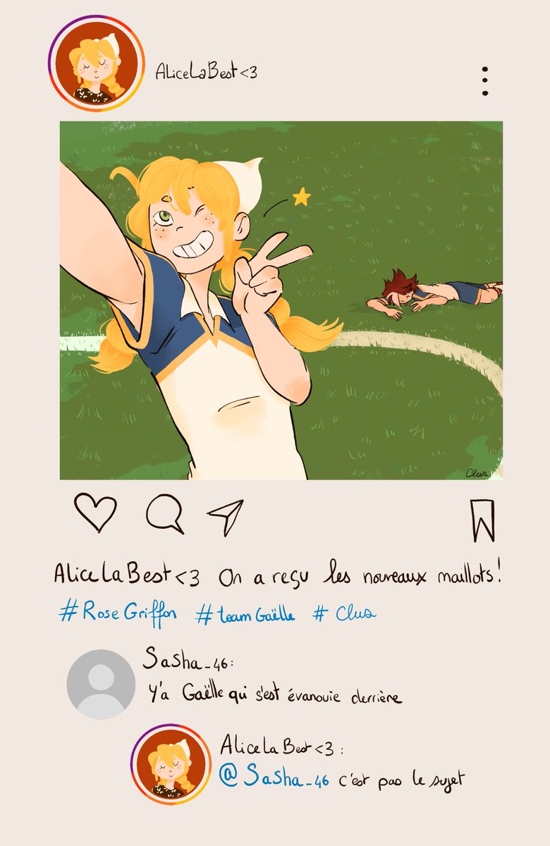 Plat_ane's tweet photo. Semaine 2 du #inazumaRG2 encore mais côté Gaëlle, avec un superbe selfie d'Alice (et ft Gaëlle du coup) https://t.co/07ofpwv2Sp