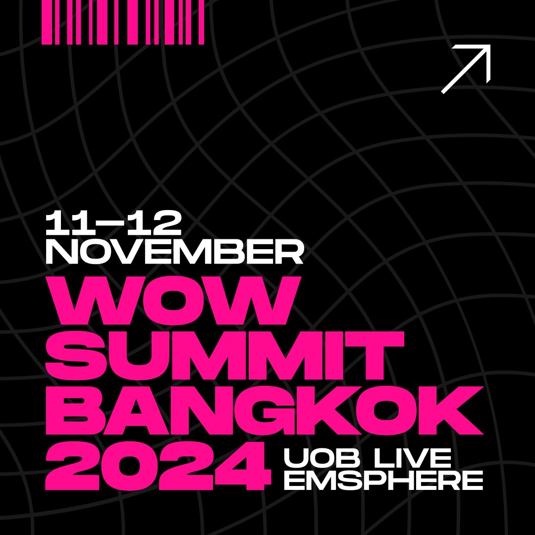 WOWsummitWorld's tweet photo. Did you miss us? 🙀♥️ We're back with incredible news!  

WOW Summit is back! This time we meet in Bangkok on November 11-12 at Emsphere-UOB LIVE! Join 5,000+ attendees from 30+ countries as we explore the future of digital tech.  

#WOWSummit2024 #Web3 #Blockchain #Innovation https://t.co/X9NGv77PaG