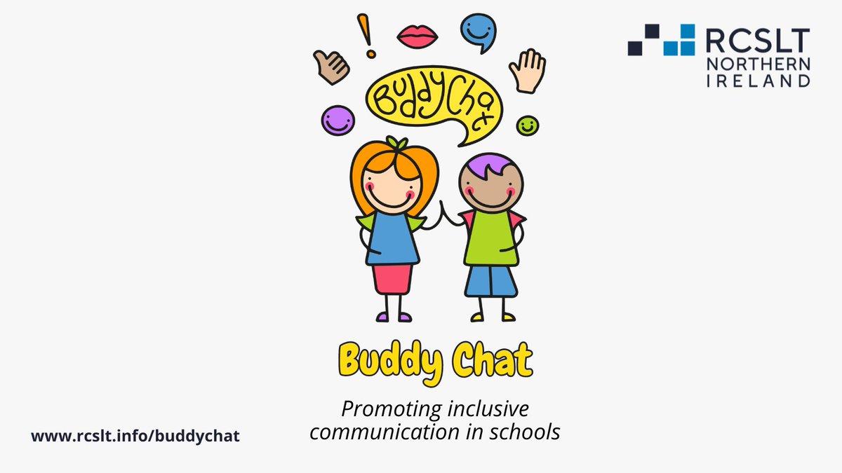 💫We are so excited to announce the launch of #buddychat from <a href="/RCSLTNI/">RCSLT Northern Ireland</a>!

Buddy Chat is a new communication project to help children in Northern Ireland who have speech, language &amp; communication needs (SLCN).

rcslt.org/northern-irela…

#slpeeps #speechtherapy #slt #speechies