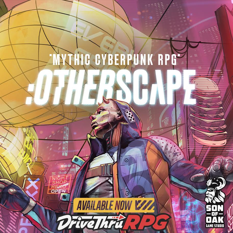 :Otherscape is a fantasy-cyberpunk RPG using the streamlined version of @CityOfMistRPG engine. Technology clashes with the powers of legends battling over humanity's future in a sprawling Megacity. 🦾

👹 Enter Megacity Today!
👇
legacy.drivethrurpg.com/browse/pub/104…

#ttrpg #cyberpunk