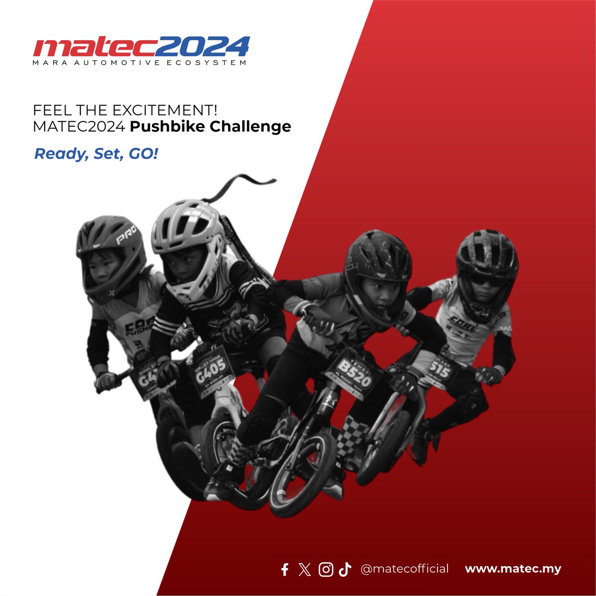 matecofficial's tweet image. 🚴‍♂️ Ready for a challenge?

Join the MATEC 2024 Push Bike Challenge! Test your skills and ride hard ! 🚴‍♀️💥

MATEC2024
Date : 20 - 22 September 2024
Vanue : Bukit Jalil , kuala lumpur

Are you ready?

#usahawanmara #matec2024 #maraautomotive