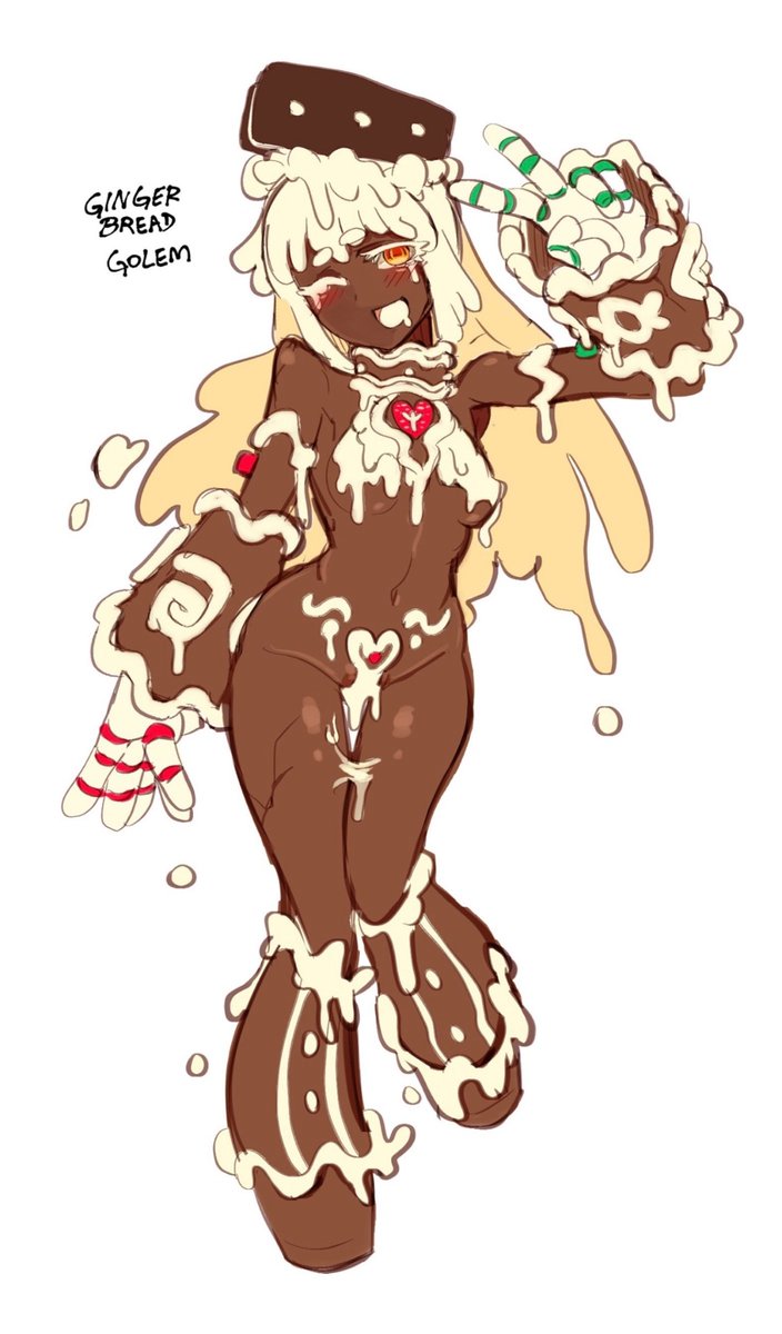 A gal for those with a sweet-tooth! Gingerbread Golem has arrived! Art by <a href="/NakayoshiKaze/">風KAZE (COMMS OPEN)</a>