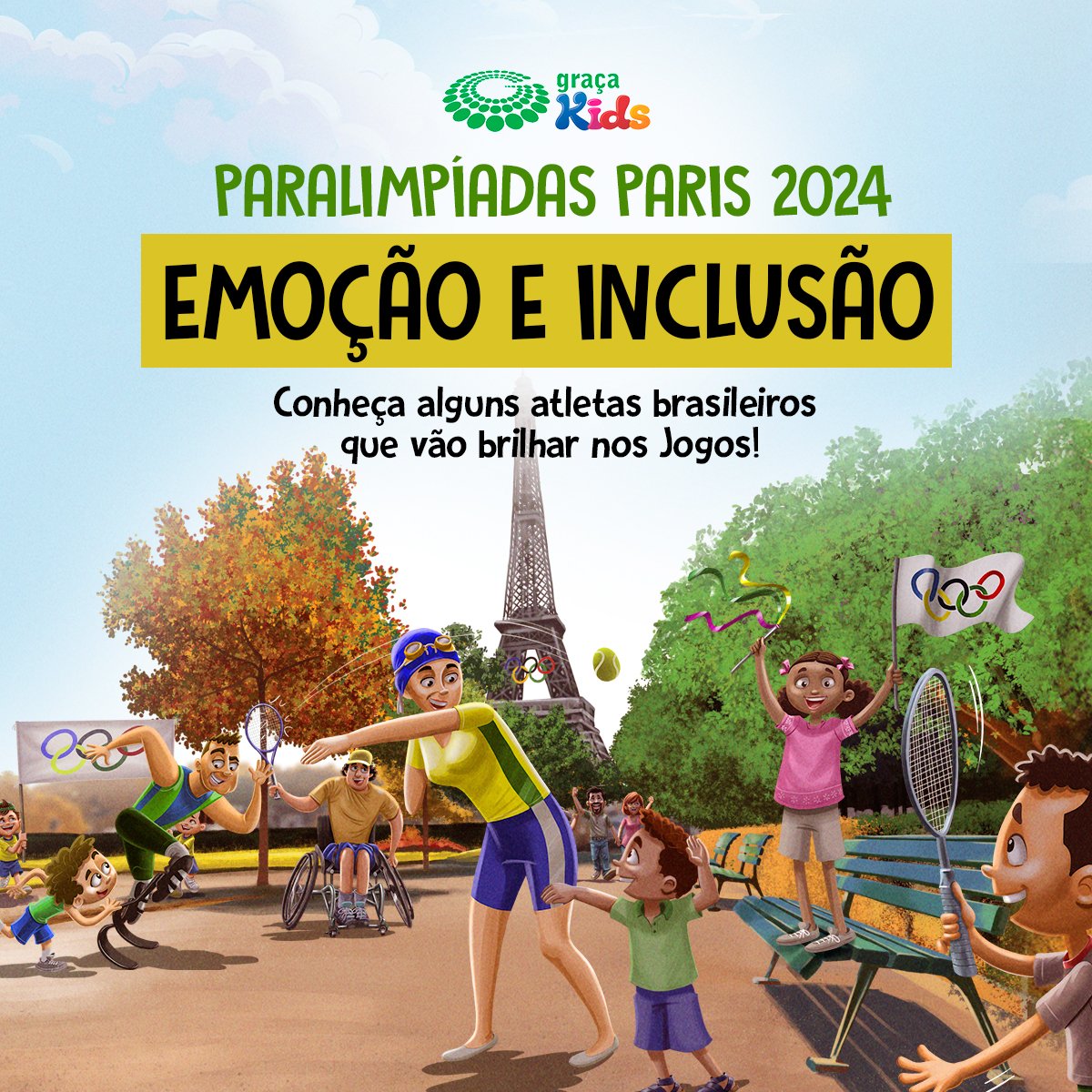 gracakidsbr's tweet photo. 🌟 Paralimpíadas Paris 2024! 🌟

Prepare-se para torcer pelos nossos atletas brasileiros que vão brilhar nos Jogos! 🏅🇧🇷 Uma celebração de inclusão e muita emoção!

Confira as histórias inspiradoras na edição 238 da TG! 👉 https://t.co/bpQATATD1P #Paralimpíadas2024 #Inclusão https://t.co/Q8LCq2rmgC
