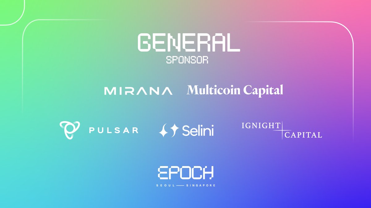 Epoch (@epochsummit) on Twitter photo 🎉We're excited to announce our General Sponsors: <a href="/mirana/">Mirana Ventures</a>, <a href="/multicoincap/">Multicoin Capital</a>, <a href="/PulsarTrading/">Pulsar</a>, <a href="/SeliniCapital/">Selini Capital</a>, and <a href="/IgnightCapital/">Ignight Capital</a>.
Join us in shaping the future at #Epoch2024
📝Register Now: epochsummit.com 🎉We're excited to announce our General Sponsors: <a href="/mirana/">Mirana Ventures</a>, <a href="/multicoincap/">Multicoin Capital</a>, <a href="/PulsarTrading/">Pulsar</a>, <a href="/SeliniCapital/">Selini Capital</a>, and <a href="/IgnightCapital/">Ignight Capital</a>.
Join us in shaping the future at #Epoch2024
📝Register Now: epochsummit.com
