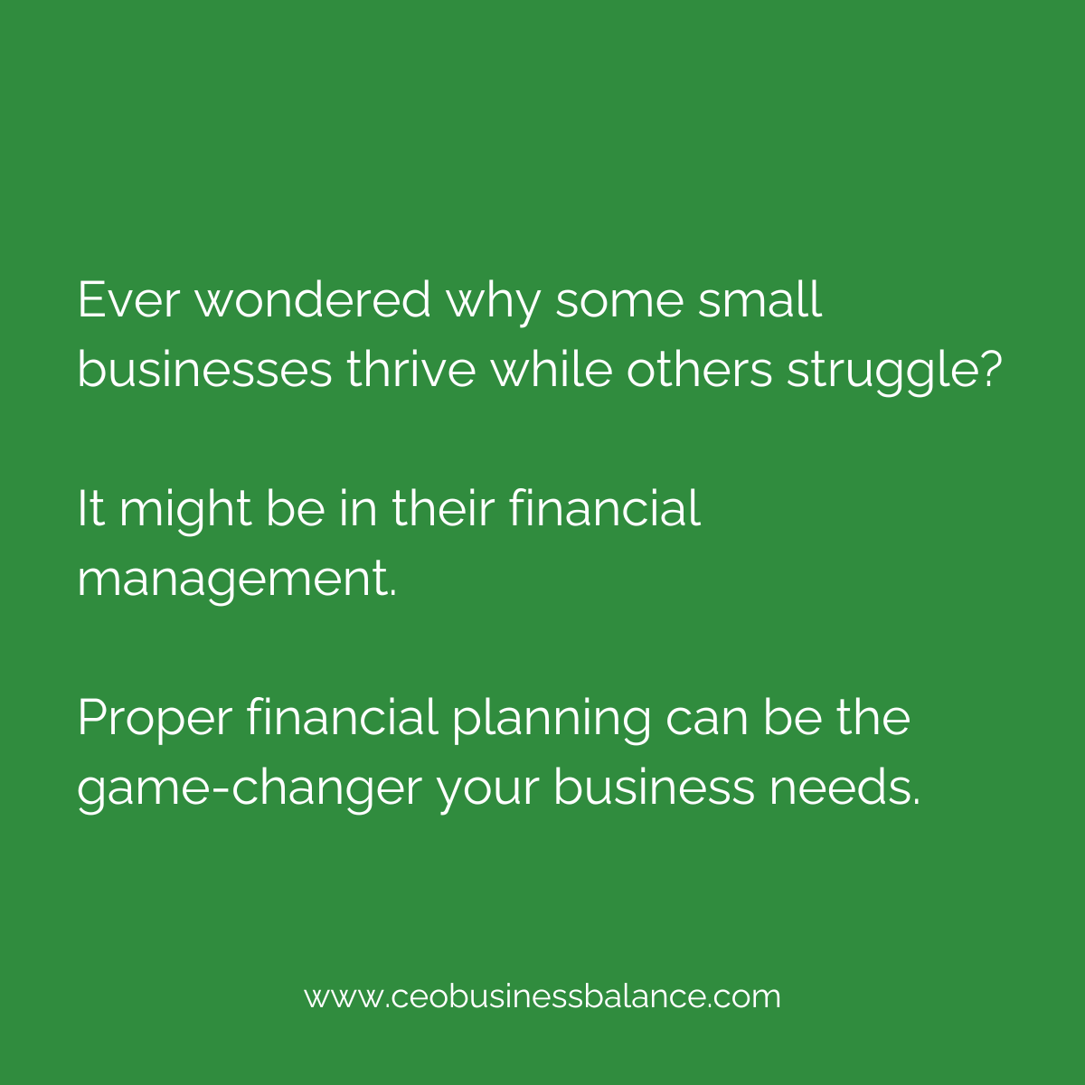 Ever wondered why some small businesses thrive while others struggle?

It might be in their financial management.

Proper financial planning can be the game-changer your business needs.

What tools do you use in your business to track your profits and cash flow?