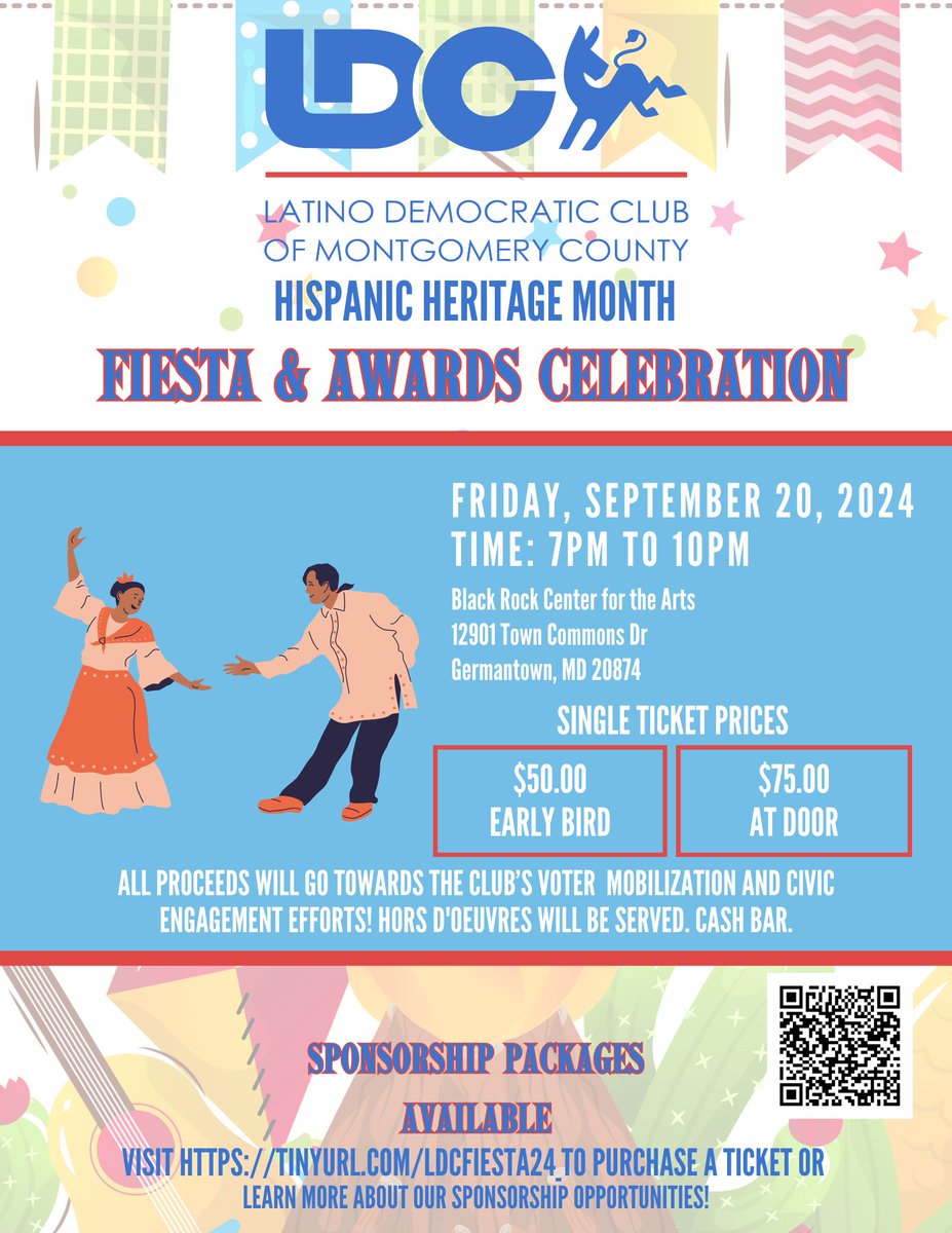 MoCo Latino Dems (@mocolatinodems) on Twitter photo It's Fiesta Time Again. This September 20th 7-10pm come celebrate Hispanic Heritage Month with us!
tinyurl.com/LDCFiesta24 It's Fiesta Time Again. This September 20th 7-10pm come celebrate Hispanic Heritage Month with us!
tinyurl.com/LDCFiesta24
