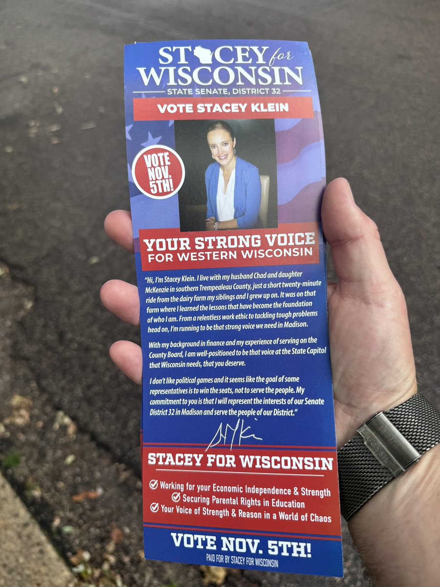 patricktestin's tweet image. While Sparta will no longer be in the 24th senate district I’m spending the day going door to door for @StaceyforWI who is running for the 32nd senate district. If you live in Sparta and supported me in the past please support Stacey this Nov.