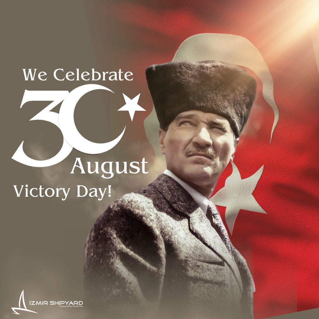 izmir_shipyard's tweet photo. Vatan sevgisi, özgürlük aşkı ve cesaretin zaferidir #30Ağustos ! 🎉🇹🇷 

Bugün, ulu önderimiz Gazi Mustafa Kemal #Atatürk'ün liderliğinde kazanılan bu muhteşem zaferin 102. yılını büyük bir coşkuyla kutluyoruz! 🎊 

Tüm kahramanlarımızı saygı, minnet ve rahmetle anıyoruz. 🇹🇷💪🎖️ https://t.co/NtEdDzcMjw