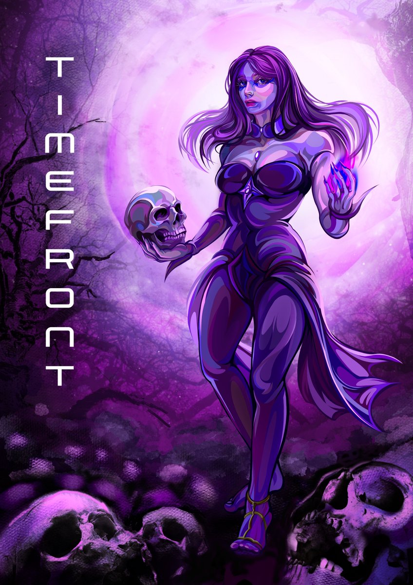 GG1ena's tweet image. My friends at @PlayTimefront inspired me to draw my version of the character 
Nebliz - Messenger of Darkness!✡️
A cute girl traveler who captures the souls of her enemies  💀👻

⬇️ Character drawing video below, you'll love it 🫰

#Timefront
@ShulaGD 
@0xMaxxx @Mr__Kovacs