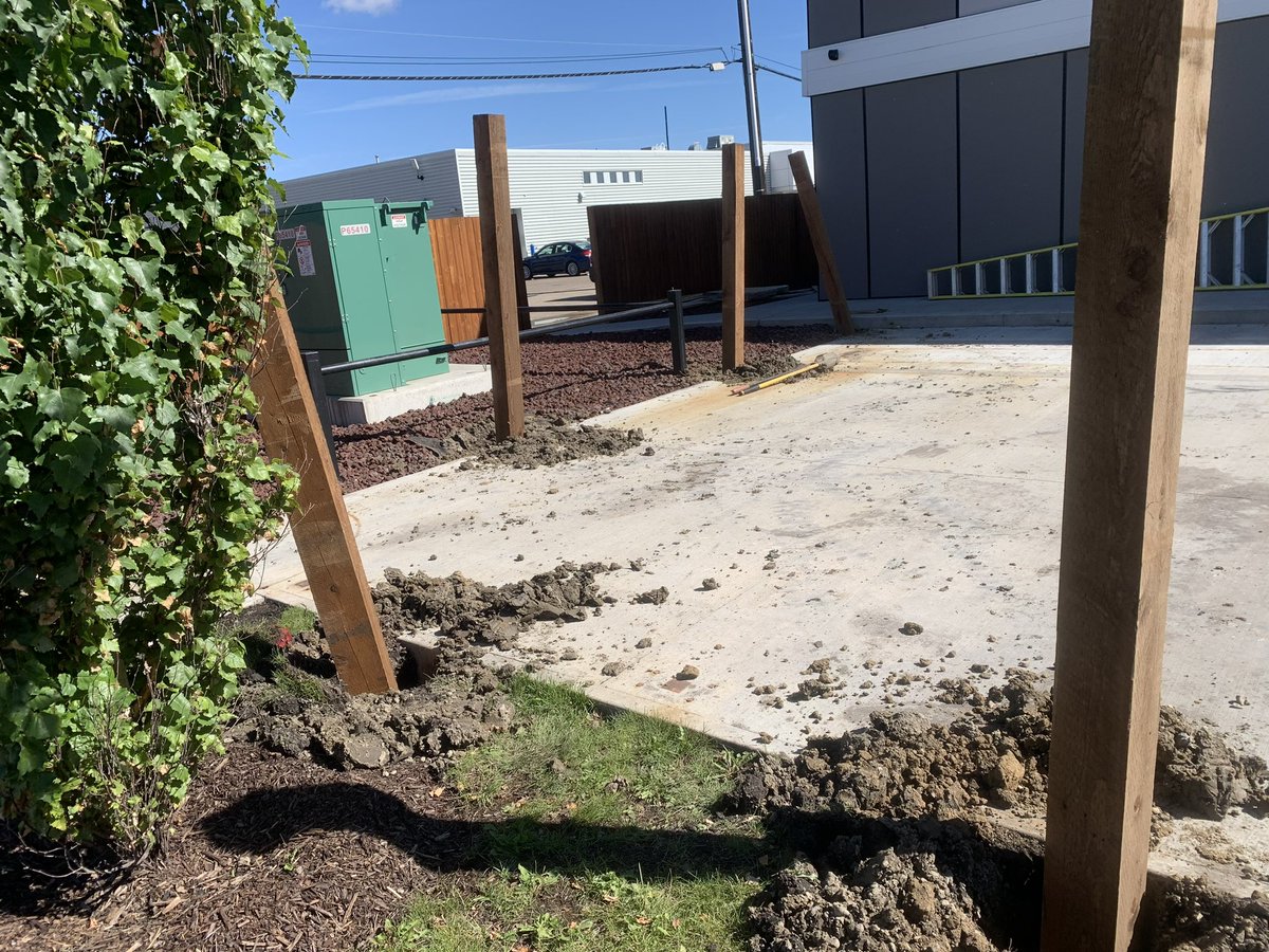 Turning what was a garbage enclosure into a park for the daycare going next door in #yeg Going to make the Edmonton property even nicer. 👍🏻😀 We look forward to serving you! #yyc #yqf