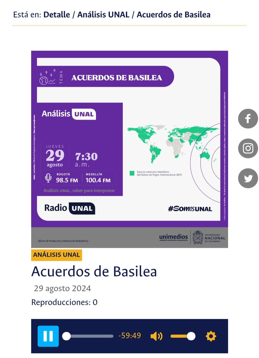 Análisis UNAL (@analisisunal) on Twitter photo 🔴 Recomendaciones, en <a href="/AnalisisUNAL/">Análisis UNAL</a>
Hoy, les invitamos a escuchar nuestro #SegmentoTemático sobre #MedioAmbiente
👇🏽 Aquí, puede consultar:
radio.unal.edu.co/detalle/acuerd…
📻 Síganos en <a href="/RadioUNAL/">Radio UNAL</a> y <a href="/RadioUNALmed/">Radio UNAL Medellín</a> 🔴 Recomendaciones, en <a href="/AnalisisUNAL/">Análisis UNAL</a>
Hoy, les invitamos a escuchar nuestro #SegmentoTemático sobre #MedioAmbiente
👇🏽 Aquí, puede consultar:
radio.unal.edu.co/detalle/acuerd…
📻 Síganos en <a href="/RadioUNAL/">Radio UNAL</a> y <a href="/RadioUNALmed/">Radio UNAL Medellín</a>