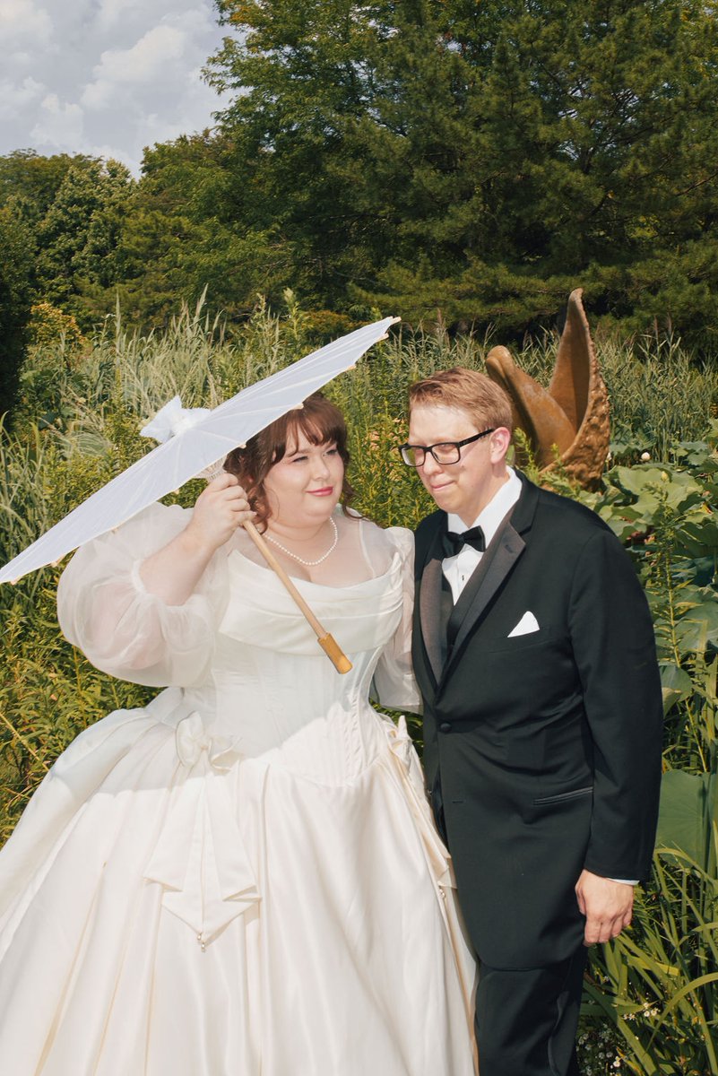 Had the most magical wedding at <a href="/gfsnj/">GroundsForSculpture</a> on 8/1/24. Our first look was on Monet's bridge surrounded by ducks &amp; koi. I walked down the aisle to "Simple &amp; Clean" by <a href="/utadahikaru/">宇多田ヒカル</a>. We wed amid the Nine Muses as a string duo/harpist played &amp; dragonflies danced around on lily pads.