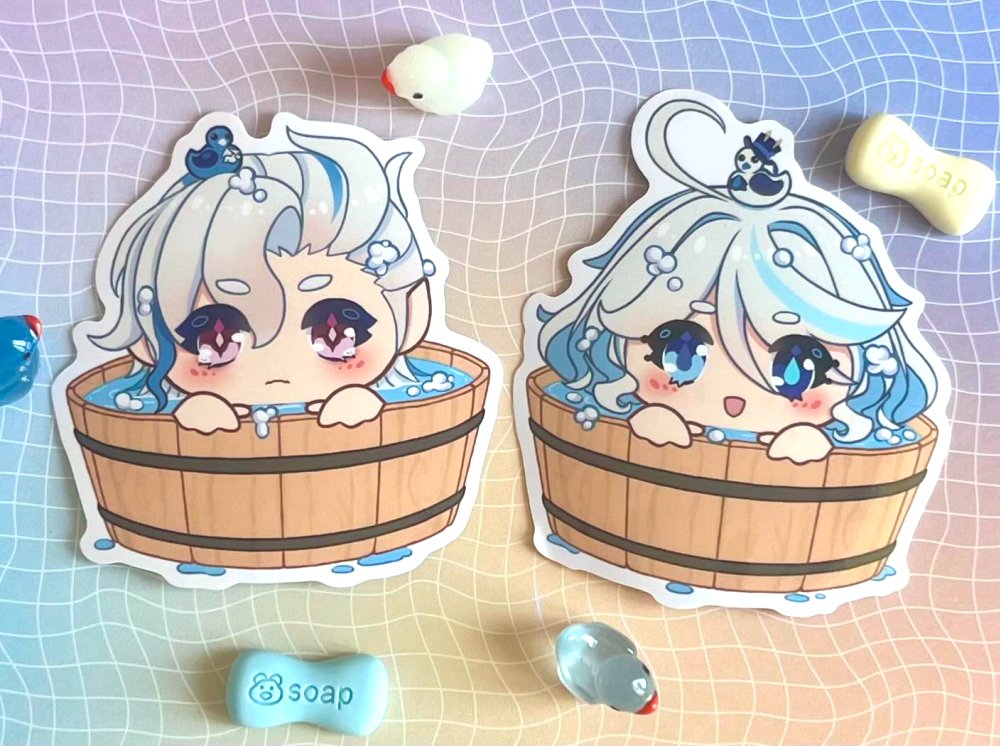 mistylotl's tweet photo. The genshin bath stickers turned out so cute im so happy with them 💕
they'll be available once i open my sh0p! https://t.co/hhCQs8N5T2
