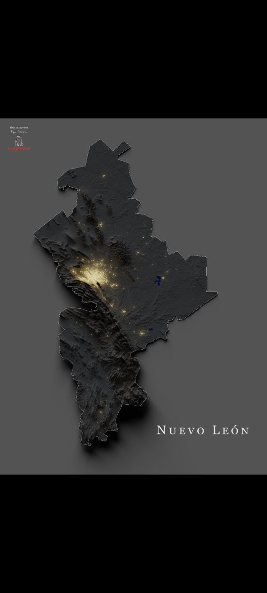 19. Nuevo León en #poprelief 

Yo digo que #NuevoLeón es una ciudad-estado como Singapur 🇸🇬 pero con mucho territorio vacío (a diferencia de 🇸🇬)

El 92% de su población se concentra en la zona metro de #Monterrey.

Veamos qué hay más allá de esa urbe. 
Detalles ⬇️