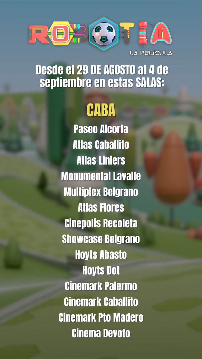 Robotialapeli's tweet photo. 🎬Ya estamos en CINES de TODO el PAIS 🇦🇷
Sacá tu entrada 👉 https://t.co/7Pnlb4OO8x https://t.co/U3T4xmDh1E