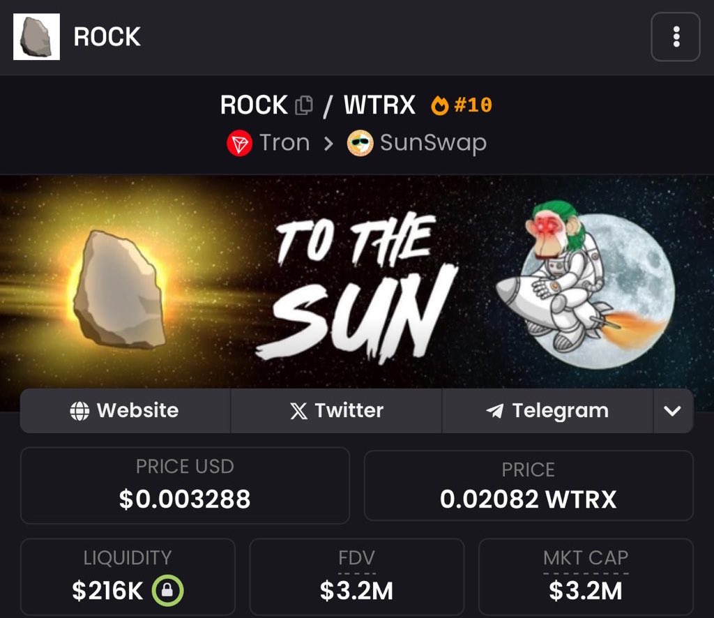 SrPeters's tweet photo. @justinsuntron we literally take you TO THE SUN, Justin!

reply if you notice $ROCK,

its always cool to have founders noticing the work of their community.

Do you ROCK @justinsuntron ? 👀🚀🪨☀️ https://t.co/qRpWqGMPt7