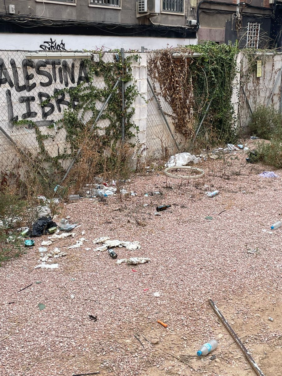 Mal por quien haya tirado esto. Mal por el actual propietario del solar. Mal por el <a href="/AytoMurcia/">Ayuntamiento de Murcia</a>, que sus preferencias son tener un vertedero en el centro de Murcia antes que pelear porque el vecindario tenga un sitio mantenido, concurrido, bonico y bien cuidado.