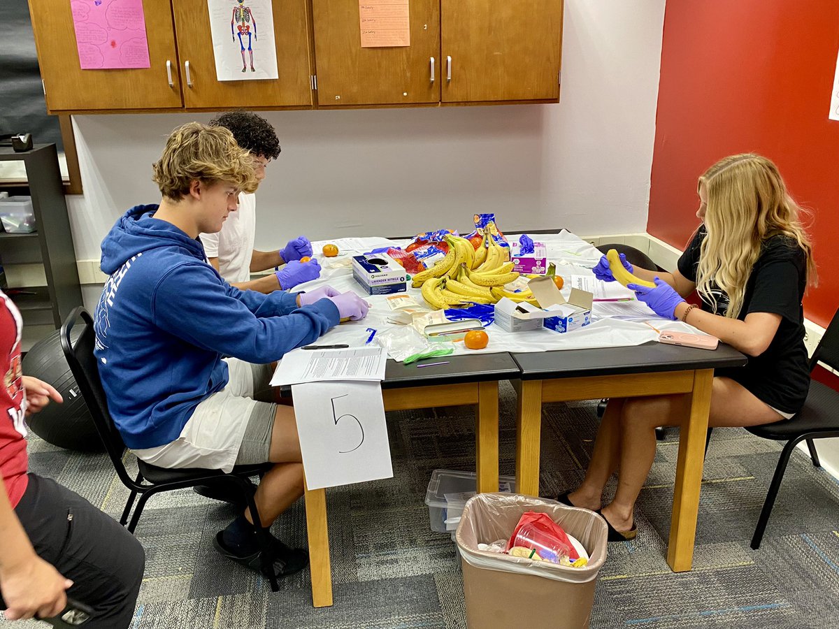 I always enjoy seeing the lab activities that Mrs. Mikesell creates for her exercise science students. Today, she used lab stations to introduce students to finding blood pressure, suturing, and athletic taping.