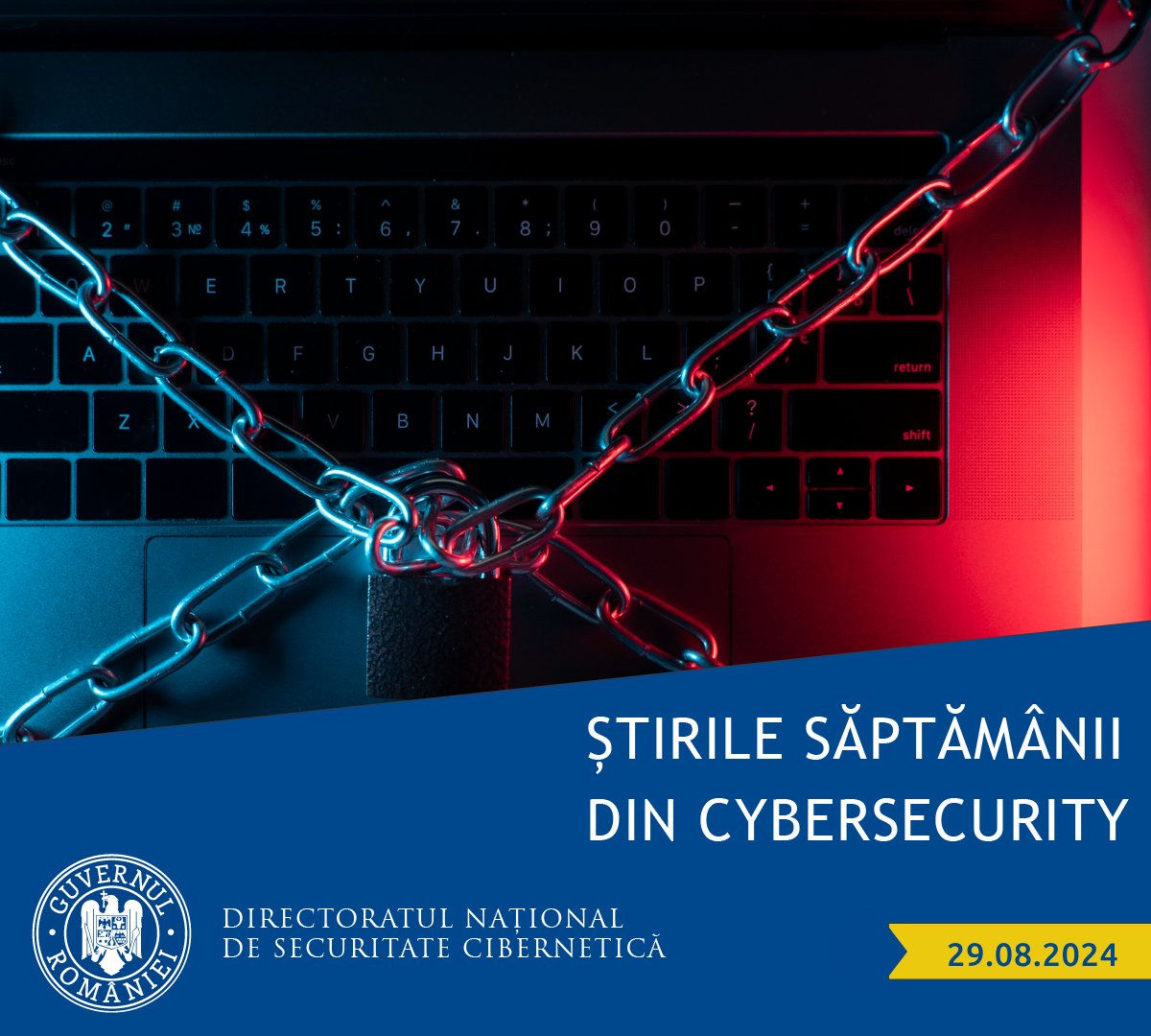 DNSC_RO's tweet photo. 🗞️ Știrile săptămânii din #cybersecurity sunt aici: https://t.co/7OihBGQ5jz

🖋️ Save the date: Bucharest Cybersecurity Conference 2024 va avea loc între 29-31 Octombrie https://t.co/fKERggmX9G