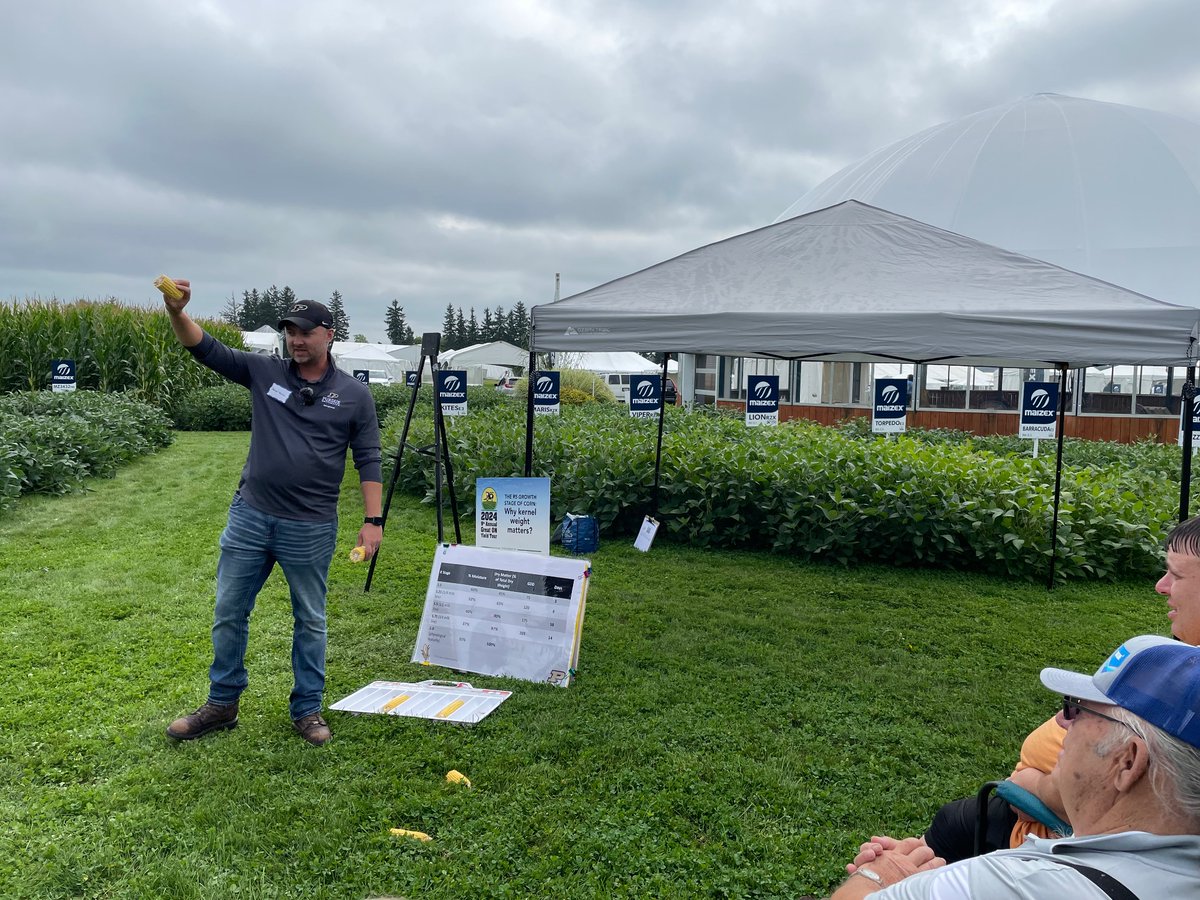 OntAg's tweet photo. The R5 Growth Stage of Corn ๐ฝ
@PurdueCorn helps attendees understand the R5 growth stage in corn, how kernel weight and size is being determined, and why this component can have significant influences on final grain yield.
Nothing beats learning about corn at #ONYield24! https://t.co/9n0GkllKhE